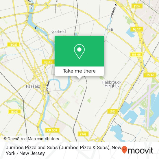 Mapa de Jumbos Pizza and Subs