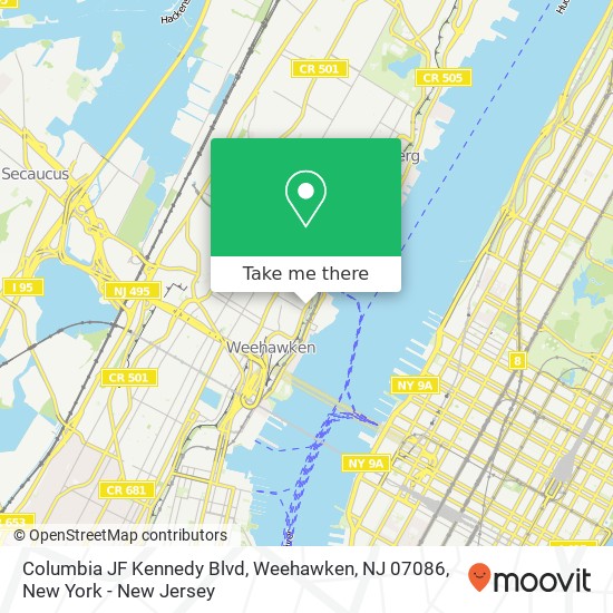 Columbia JF Kennedy Blvd, Weehawken, NJ 07086 map