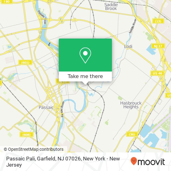 Passaic Pali, Garfield, NJ 07026 map