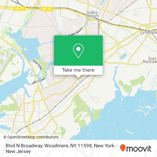 Mapa de Blvd N Broadway, Woodmere, NY 11598