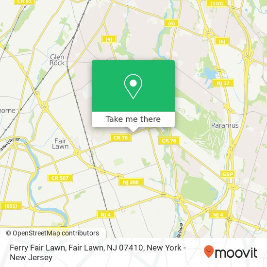 Mapa de Ferry Fair Lawn, Fair Lawn, NJ 07410