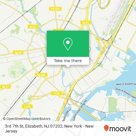 Mapa de 3rd 7th St, Elizabeth, NJ 07202