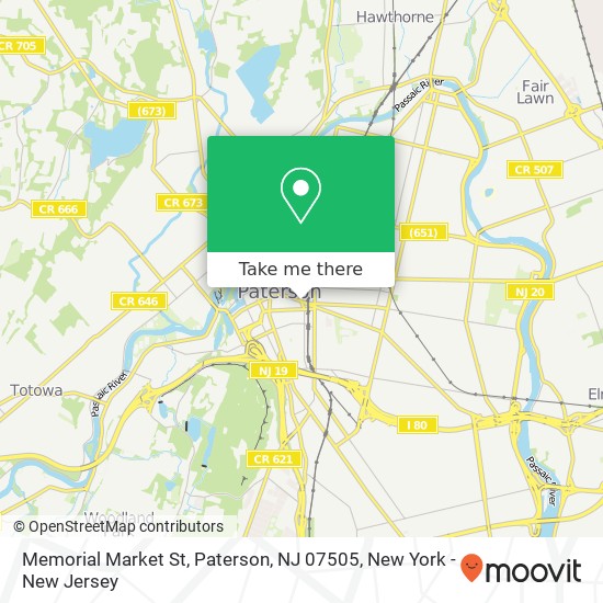 Mapa de Memorial Market St, Paterson, NJ 07505