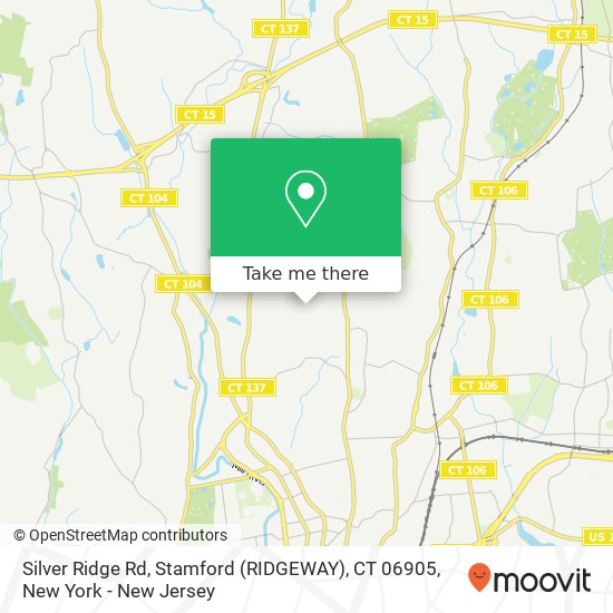 Mapa de Silver Ridge Rd, Stamford (RIDGEWAY), CT 06905