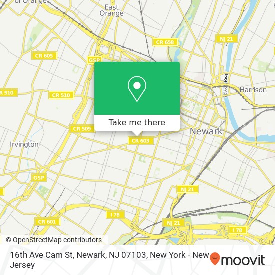 16th Ave Cam St, Newark, NJ 07103 map