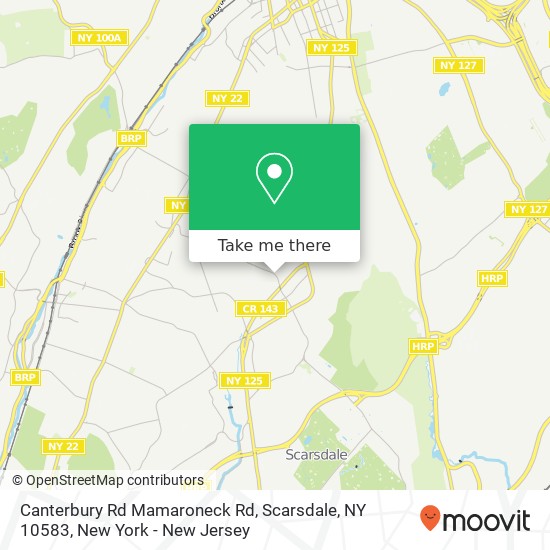 Mapa de Canterbury Rd Mamaroneck Rd, Scarsdale, NY 10583