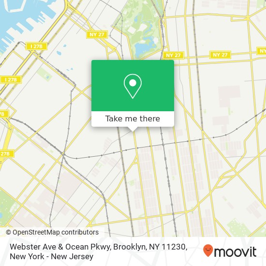 Mapa de Webster Ave & Ocean Pkwy, Brooklyn, NY 11230