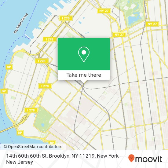 14th 60th 60th St, Brooklyn, NY 11219 map