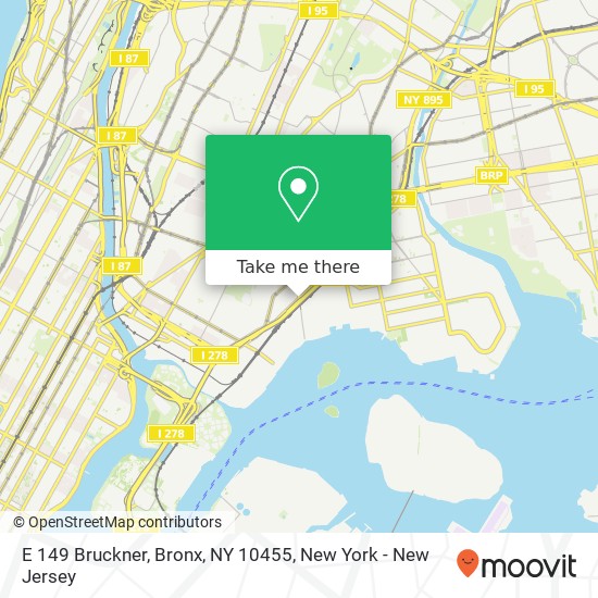Mapa de E 149 Bruckner, Bronx, NY 10455