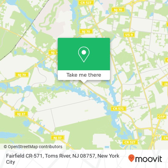 Fairfield CR-571, Toms River, NJ 08757 map