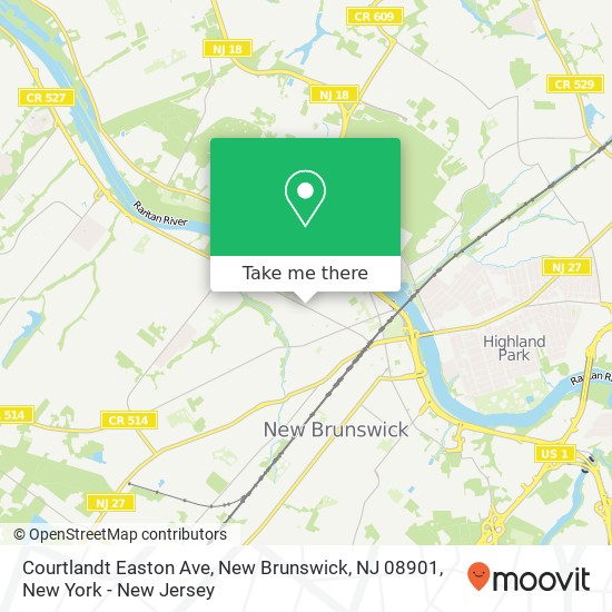 Mapa de Courtlandt Easton Ave, New Brunswick, NJ 08901