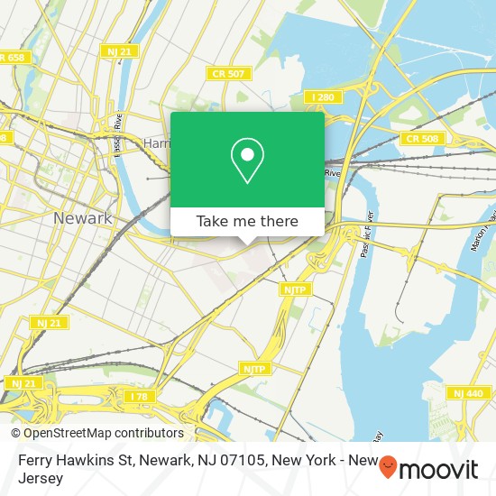 Ferry Hawkins St, Newark, NJ 07105 map