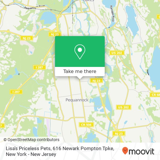 Mapa de Lisa's Priceless Pets, 616 Newark Pompton Tpke