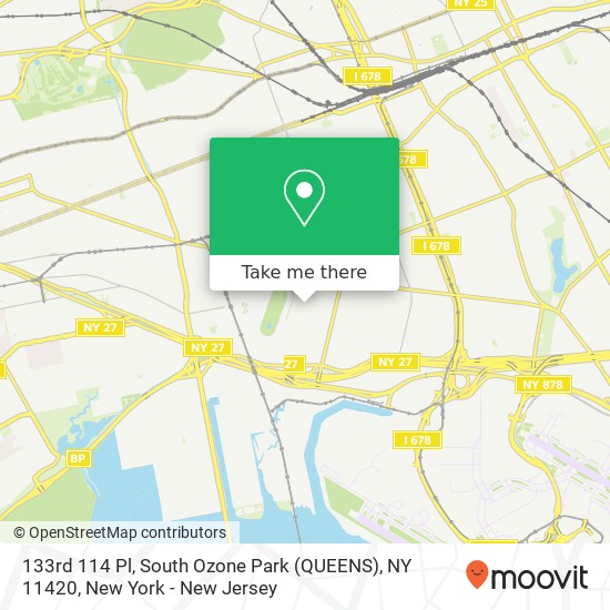 Mapa de 133rd 114 Pl, South Ozone Park (QUEENS), NY 11420