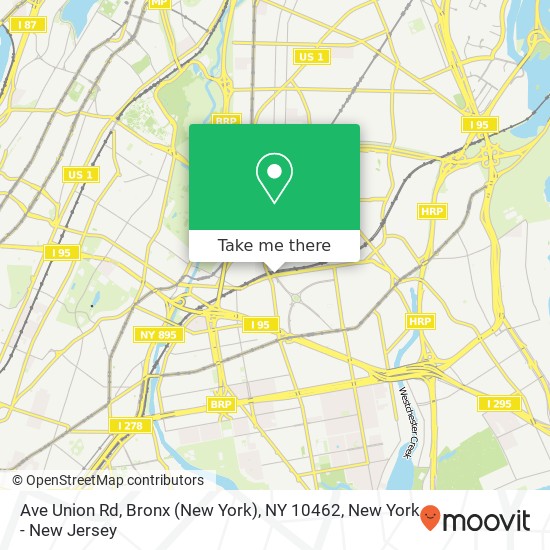 Mapa de Ave Union Rd, Bronx (New York), NY 10462