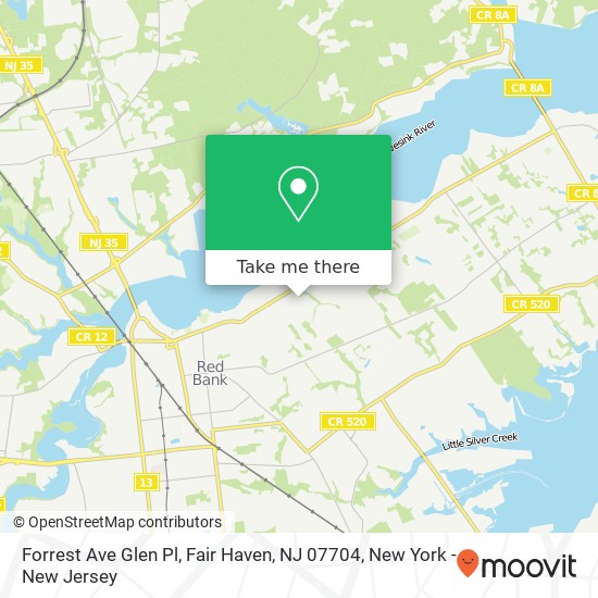 Mapa de Forrest Ave Glen Pl, Fair Haven, NJ 07704