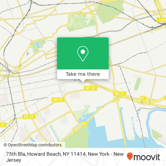 75th Bla, Howard Beach, NY 11414 map
