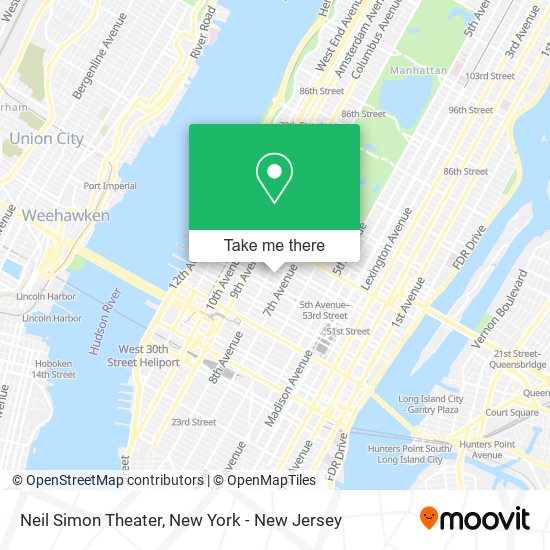 Neil Simon Theater map