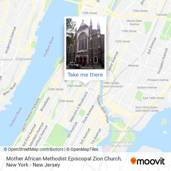 Mapa de Mother African Methodist Episcopal Zion Church