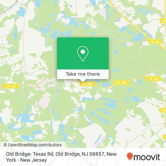 Mapa de Old Bridge- Texas Rd, Old Bridge, NJ 08857