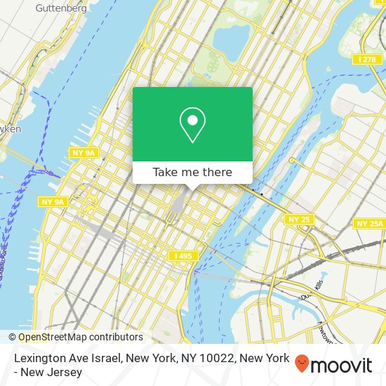 Mapa de Lexington Ave Israel, New York, NY 10022
