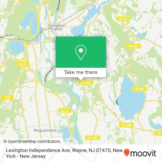 Mapa de Lexington Independence Ave, Wayne, NJ 07470