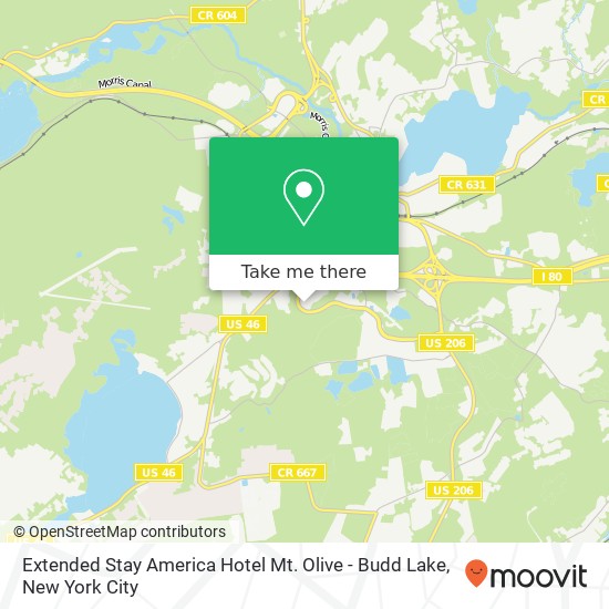 Mapa de Extended Stay America Hotel Mt. Olive - Budd Lake