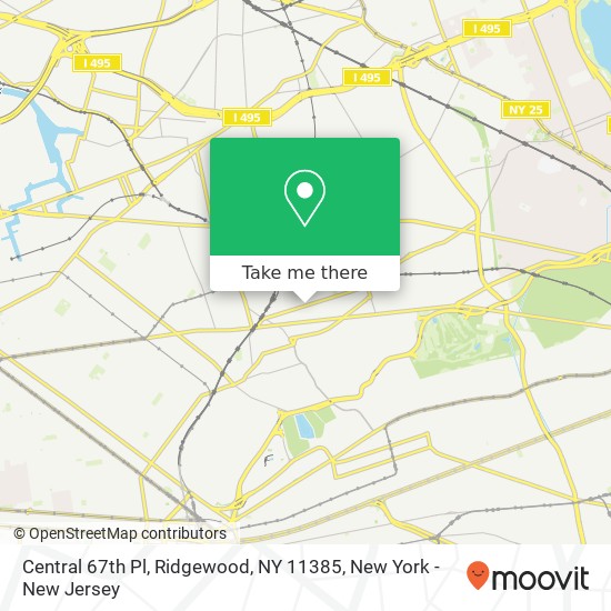 Mapa de Central 67th Pl, Ridgewood, NY 11385