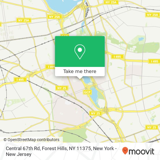 Mapa de Central 67th Rd, Forest Hills, NY 11375