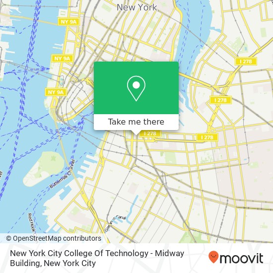 Mapa de New York City College Of Technology - Midway Building