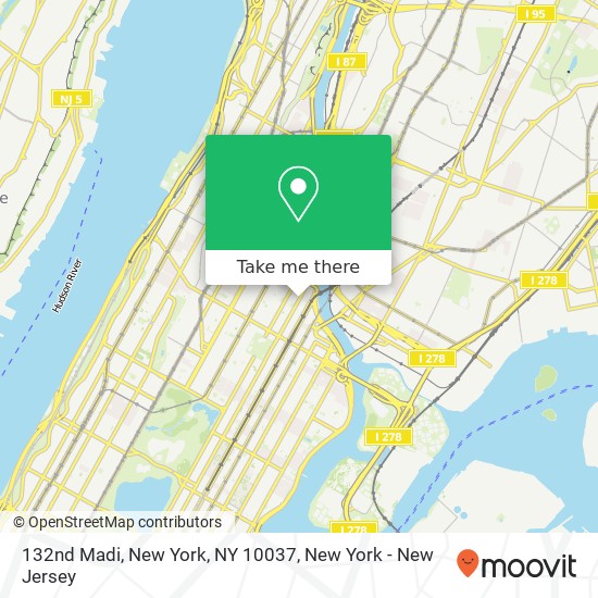 132nd Madi, New York, NY 10037 map