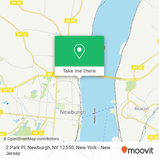Mapa de 2 Park Pl, Newburgh, NY 12550