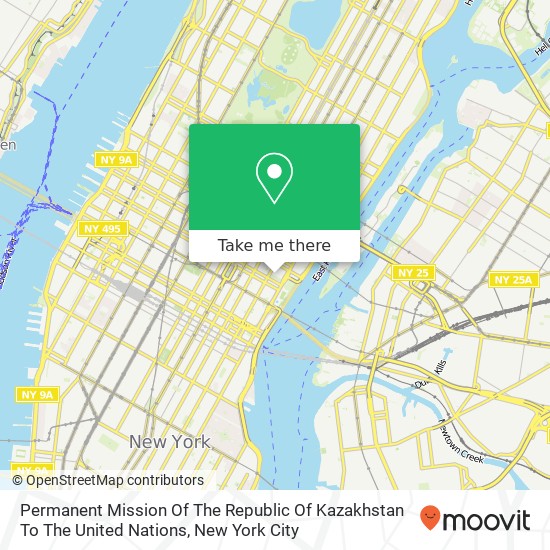 Permanent Mission Of The Republic Of Kazakhstan To The United Nations map