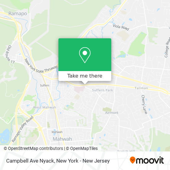 Campbell Ave Nyack map