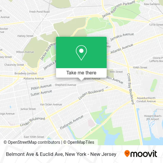 Belmont Ave & Euclid Ave map