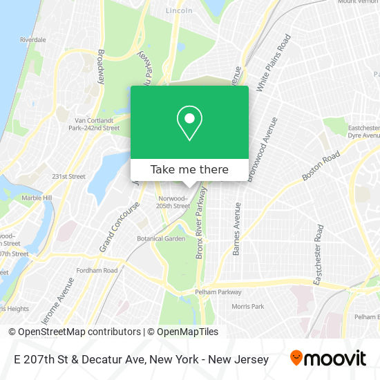E 207th St & Decatur Ave map