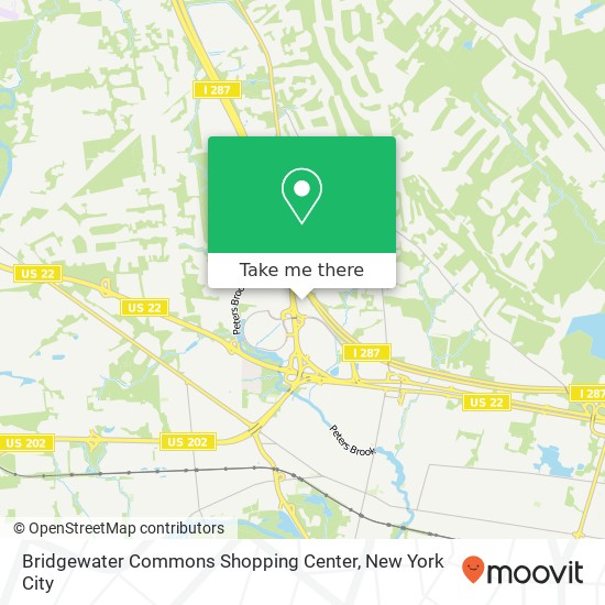 Mapa de Bridgewater Commons Shopping Center