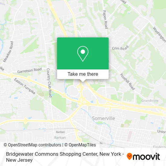 Bridgewater Commons Shopping Center map