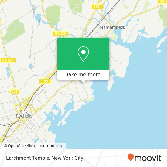 Larchmont Temple map