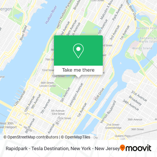 Rapidpark - Tesla Destination map