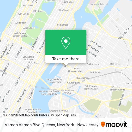Mapa de Vernon Vernon Blvd Queens