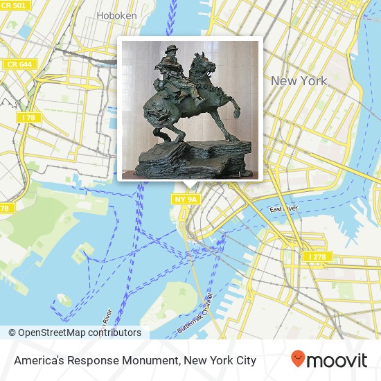 America's Response Monument map
