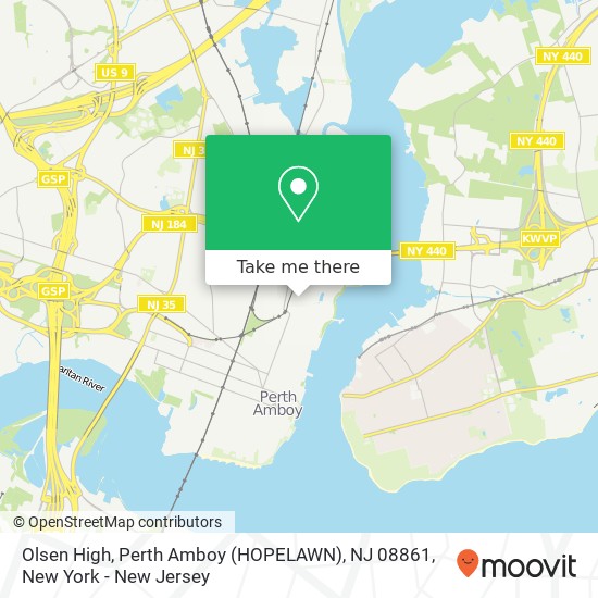 Mapa de Olsen High, Perth Amboy (HOPELAWN), NJ 08861