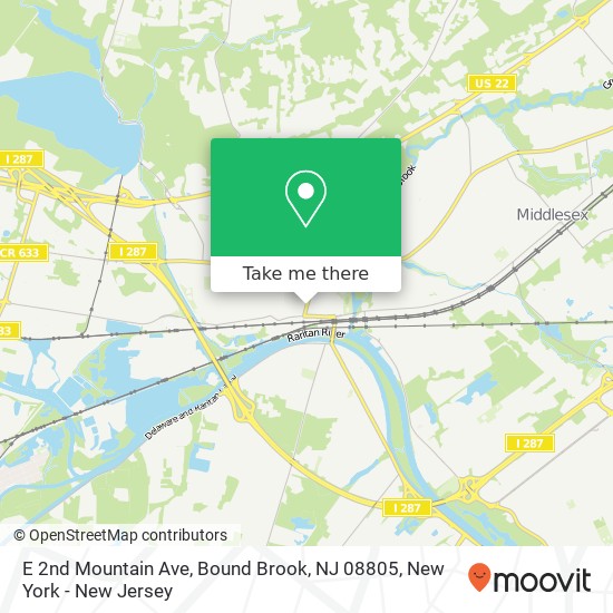 Mapa de E 2nd Mountain Ave, Bound Brook, NJ 08805