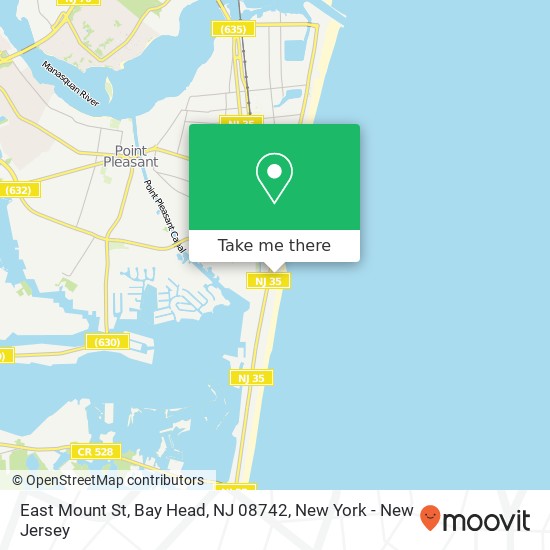 Mapa de East Mount St, Bay Head, NJ 08742