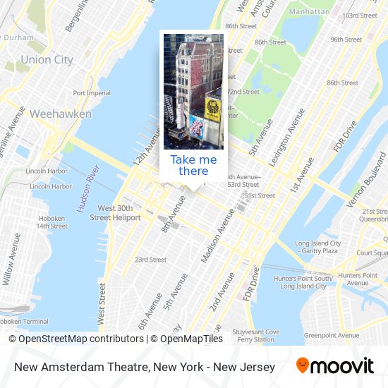 Mapa de New Amsterdam Theatre