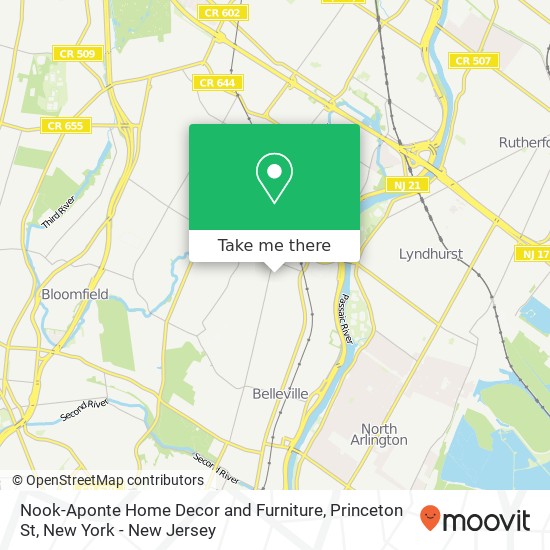 Mapa de Nook-Aponte Home Decor and Furniture, Princeton St