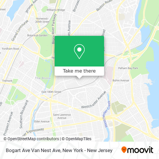Bogart Ave Van Nest Ave map