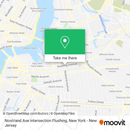 Nostrand Ave intersection Flushing map