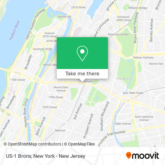 US-1 Bronx map